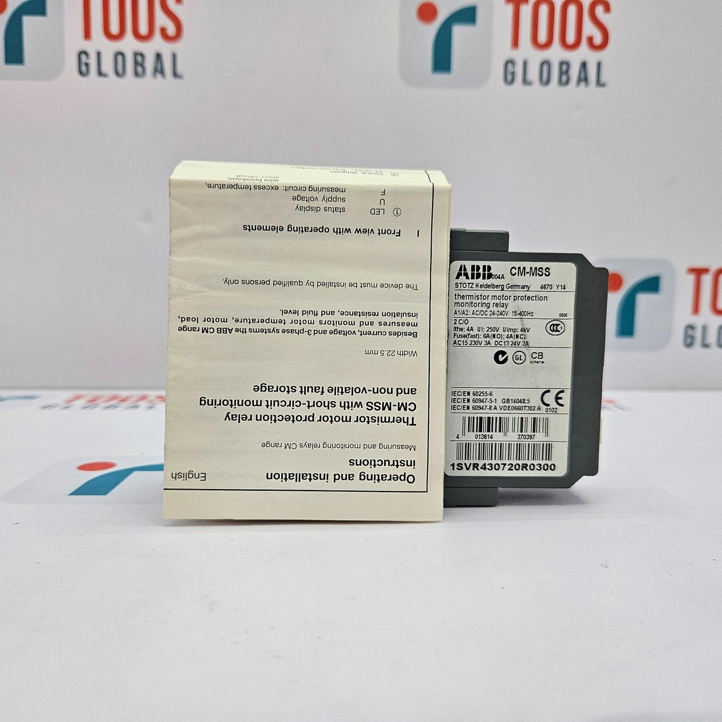 ABB CM-MSS THERMISTOR MOTOR PROTECTION MONITORING RELAY 1SVR430720R0300