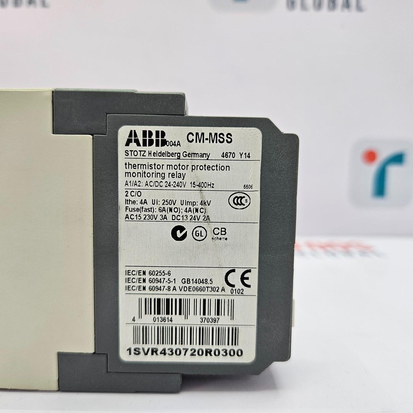 ABB CM-MSS THERMISTOR MOTOR PROTECTION MONITORING RELAY 1SVR430720R0300