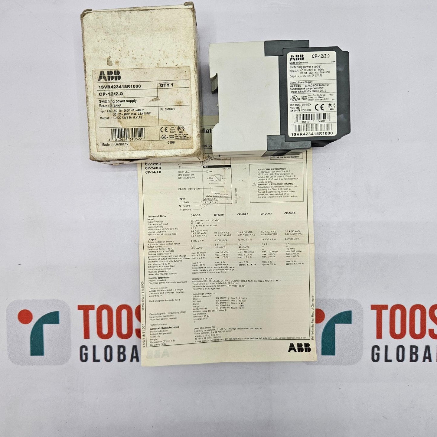 ABB CP-12/2.0 SWITCHING POWER SUPPLY NEW