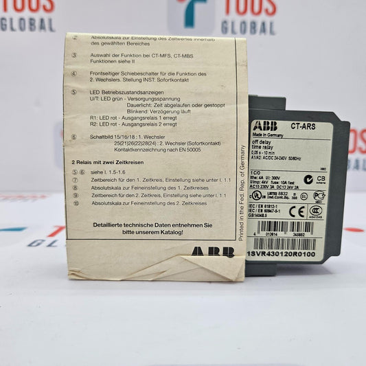 ABB CT-ARS OFF DELAY TIME RELAY 1SVR430120R0100