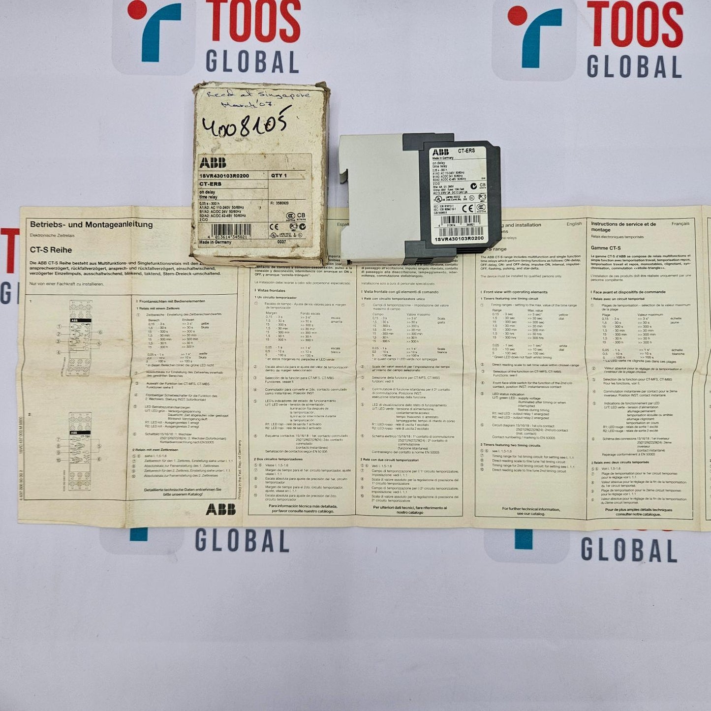 ABB CT-ERS 1SVR430103R0200 ON DELAY TIME RELAY