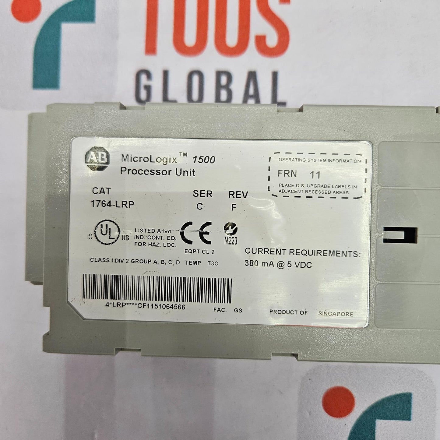 ALLEN BRADLEY 1764-LRP SER C REV F MICROLOGIX 1500 PROCESSOR UNIT