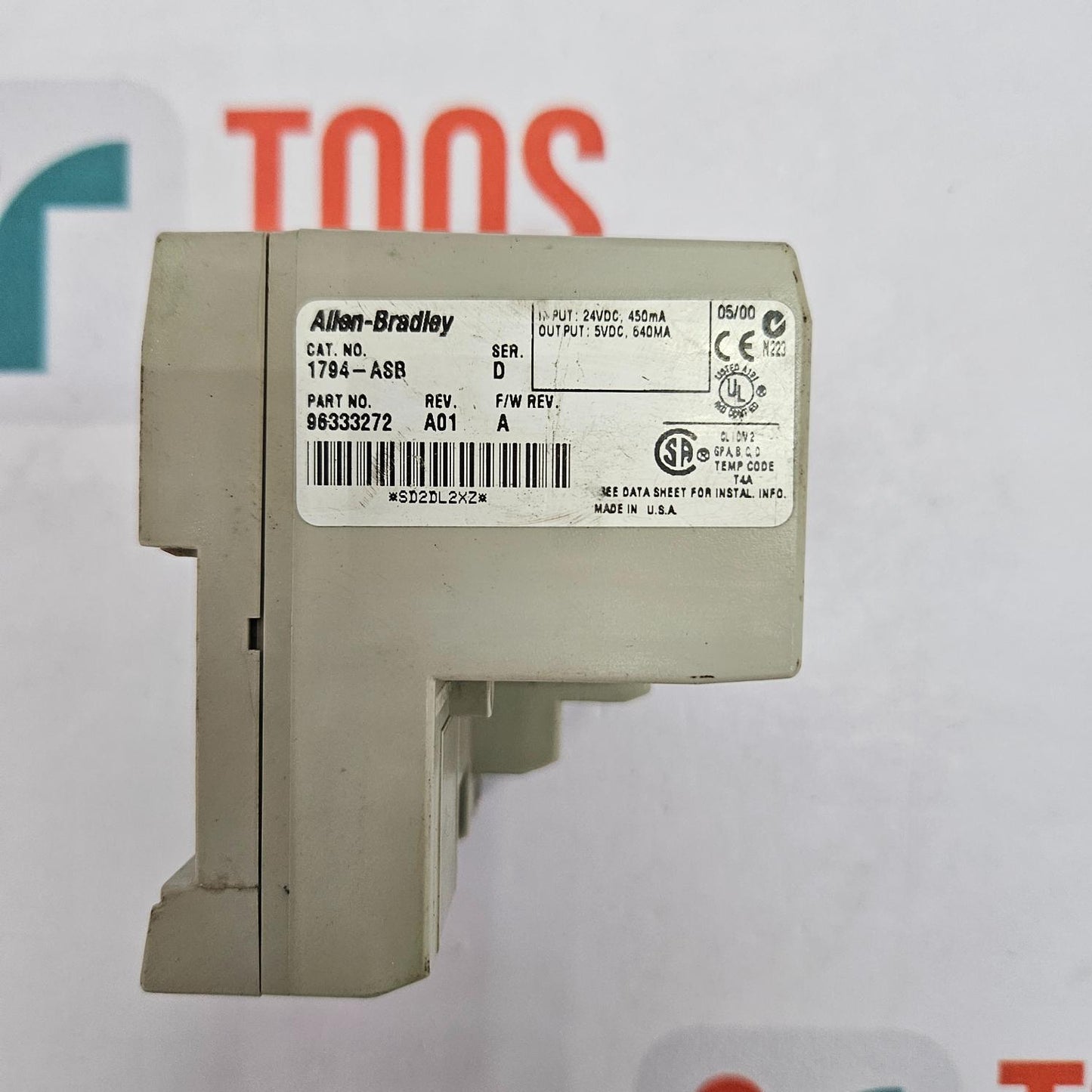 ALLEN BRADLEY 1794-ASB SER.D RIO ADAPTER POWER SUPPLY
