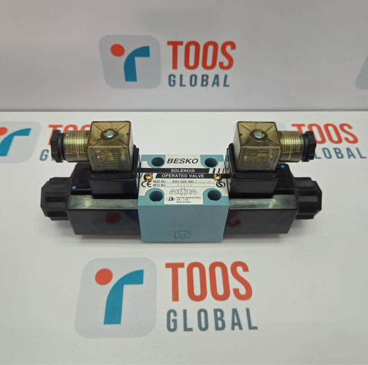 BESKO KSO-G02-66C P-CL-20 SOLENOID OPERATED VALVE Mechanical valve component with 'BESKO' branding on a TOOS GLOBAL branded background