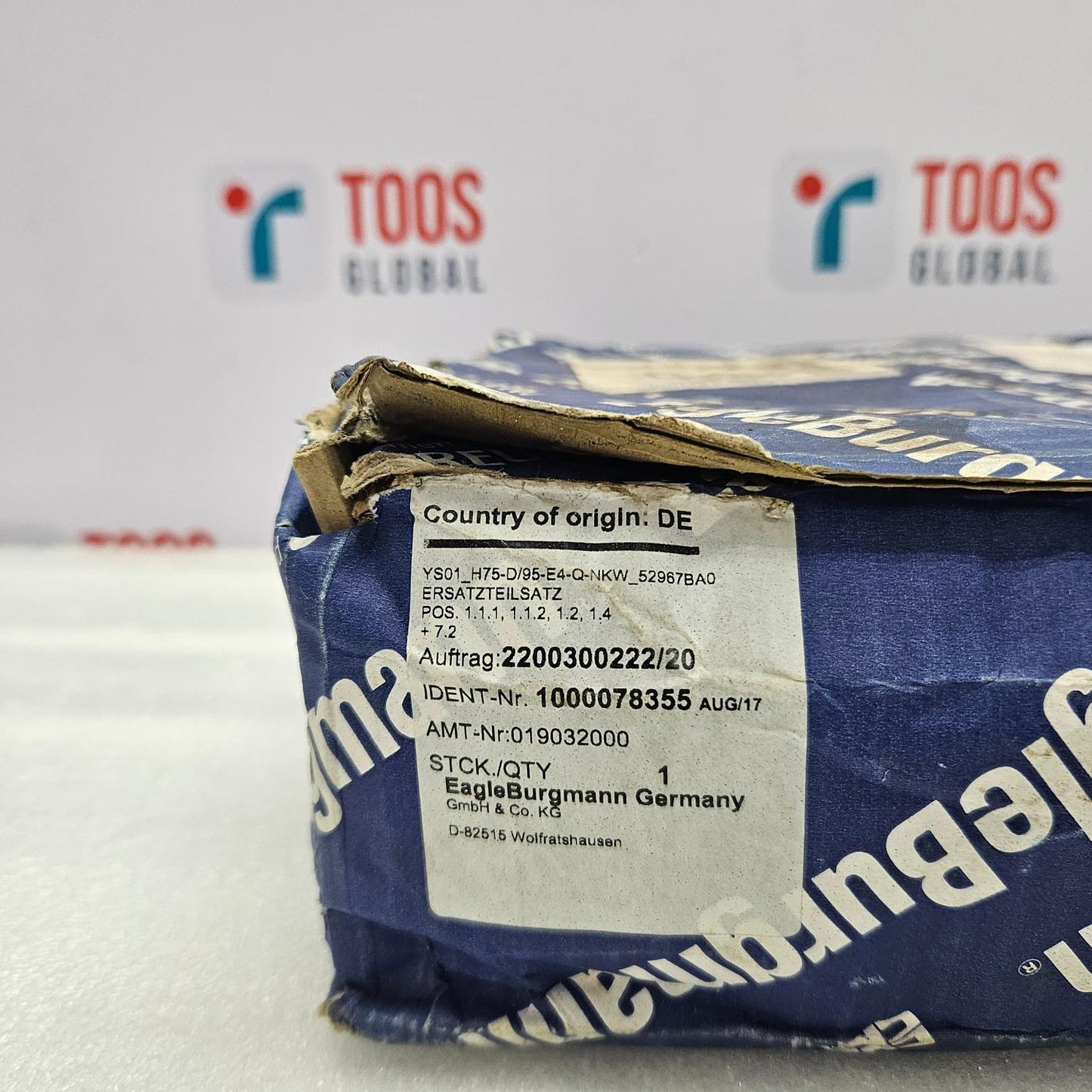 eagle burgmann Packaged product with a label on a white background featuring 'TOOS Global' branding.
