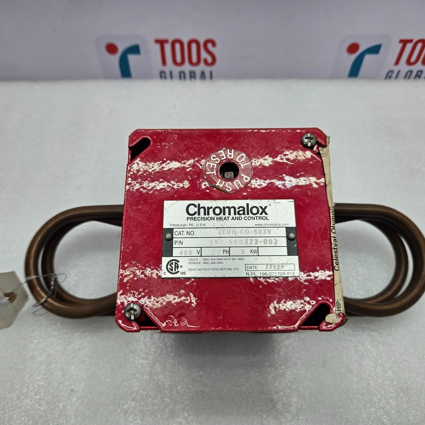 CHROMALOX TTUH-CO-503V FLANGED IMMERSION HEATER 480V 3 PHASE