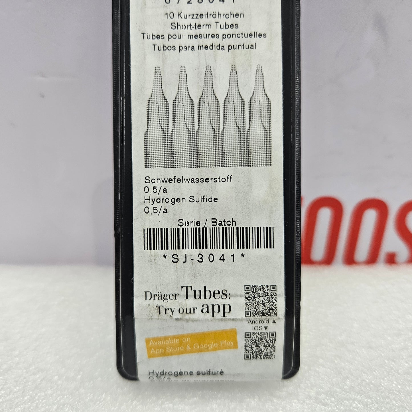 Drager 6728041 Hydrogen Sulfide 0.5/a Gas Detection Tube
