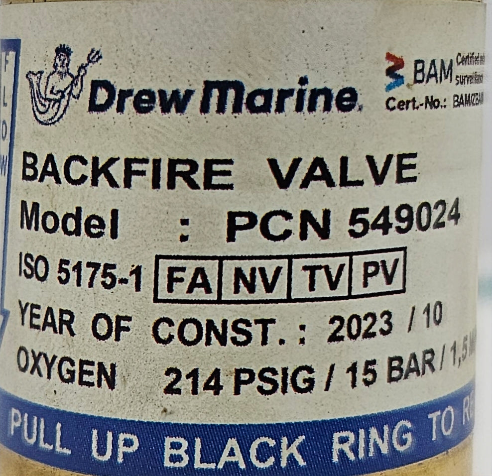 Drew Marine PCN 549024 Backfire Valve