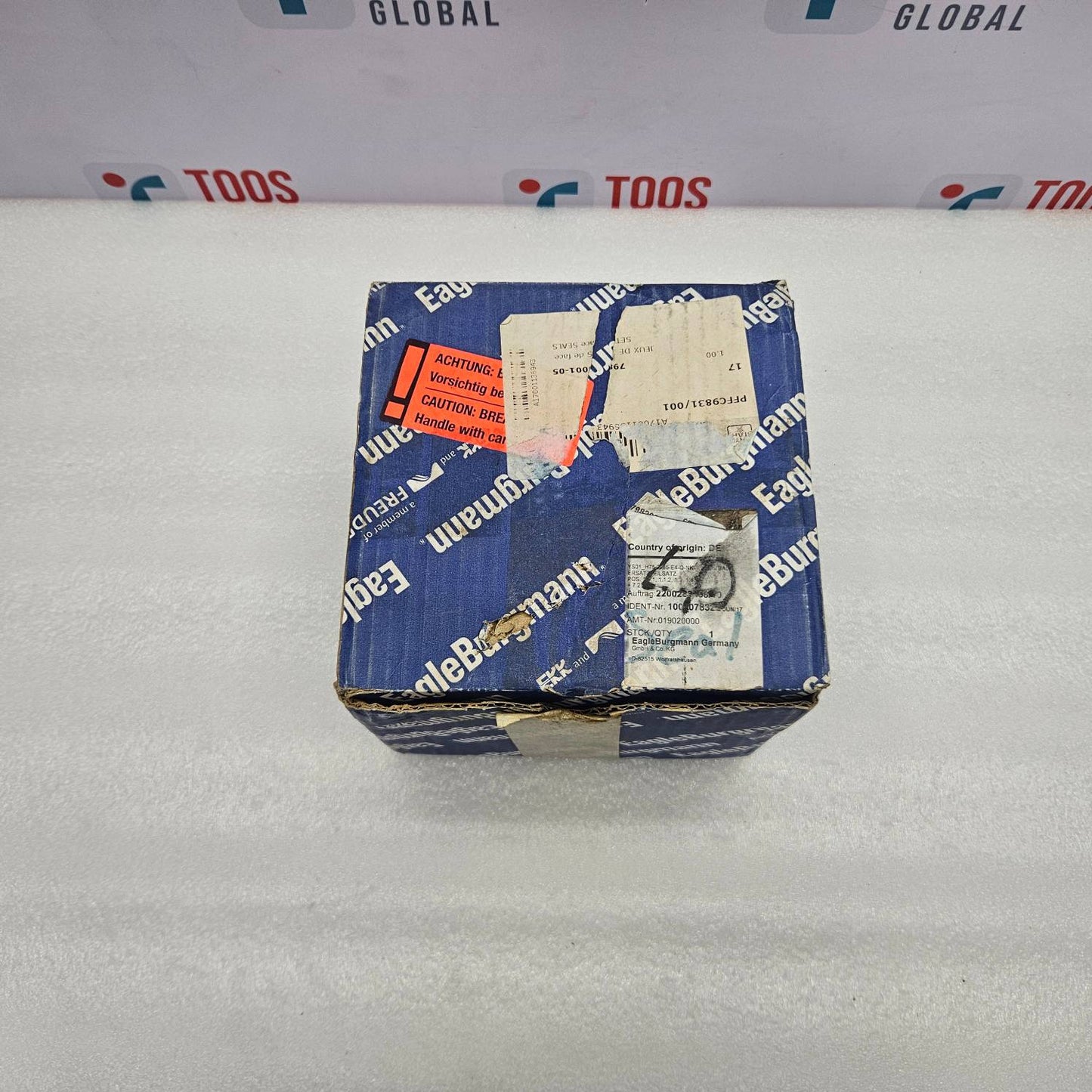 Blue Eagle Burgmann BUKA22-12/3414 Mechanical Seal box with visible branding on a white surface
