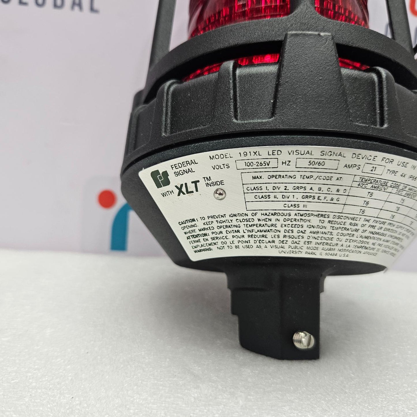 FEDERAL SIGNAL 191XL-120-240R LED VISUAL SIGNAL DEVICE NEW