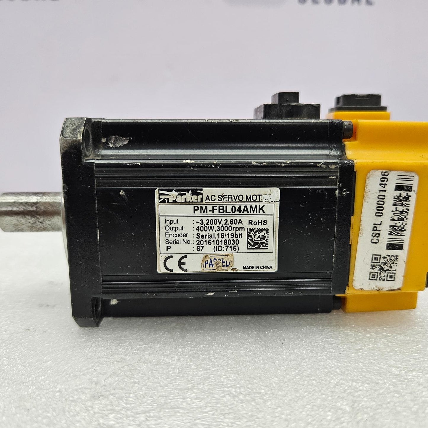 PARKER PM-FBL04AMK AC SERVO MOTOR 400W 3000RMP