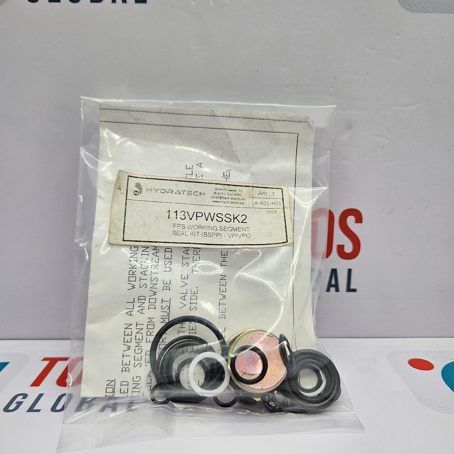 Packaged seal kit with Hydrotech label on a white background