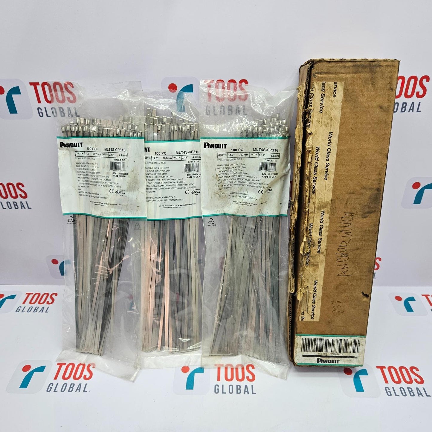 Panduit MLT4S-CP316 14.3" L Extra Heavy Duty Cable Tie Pack Of 300