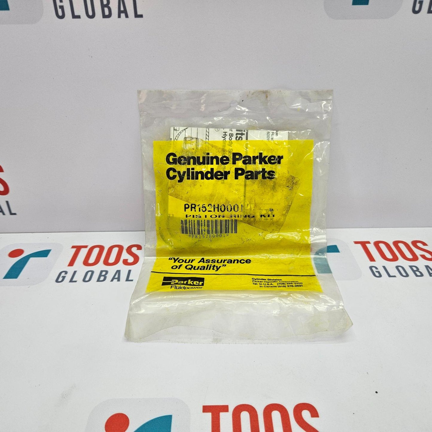 Packaged Parker Cylinder Parts on a TOOS Global branded background