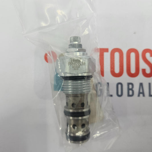 Parker PRH121S30 Pilot Operated Pressure Reducing Relieving Valve, packaged in a clear plastic bag, with the brand name visible on the packaging.