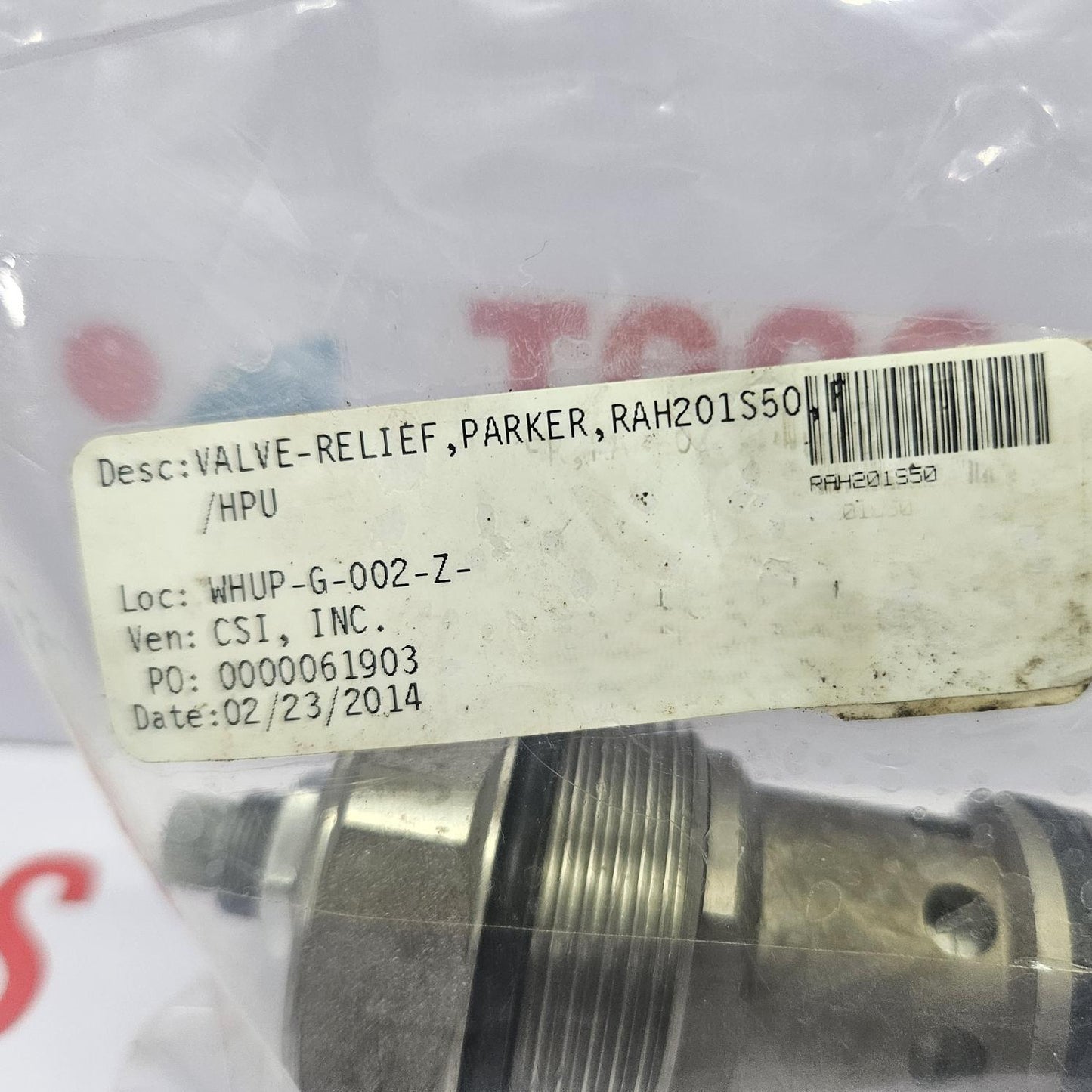 Parker RAH201S50 Pilot Operated Relief Valve