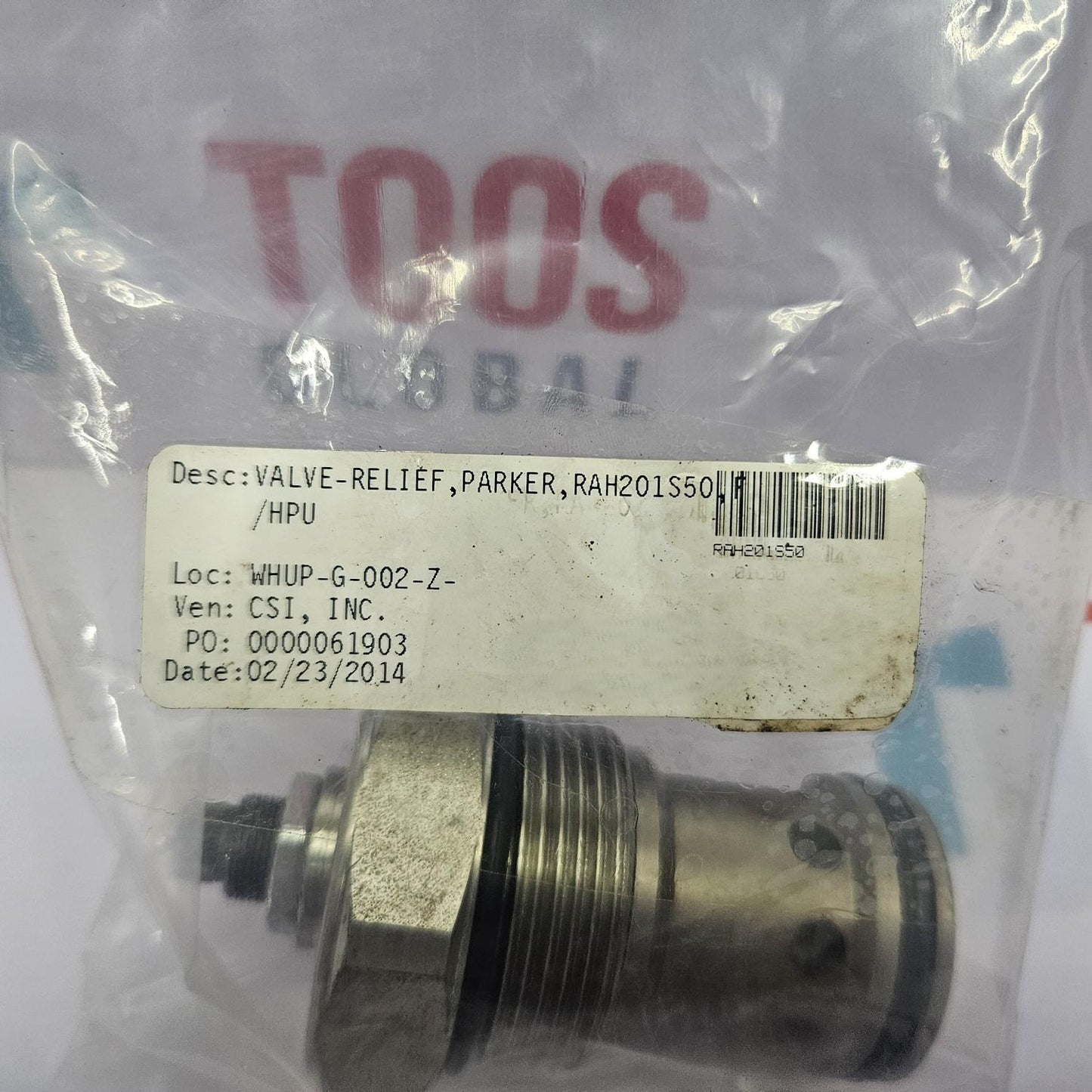 Parker RAH201S50 Pilot Operated Relief Valve