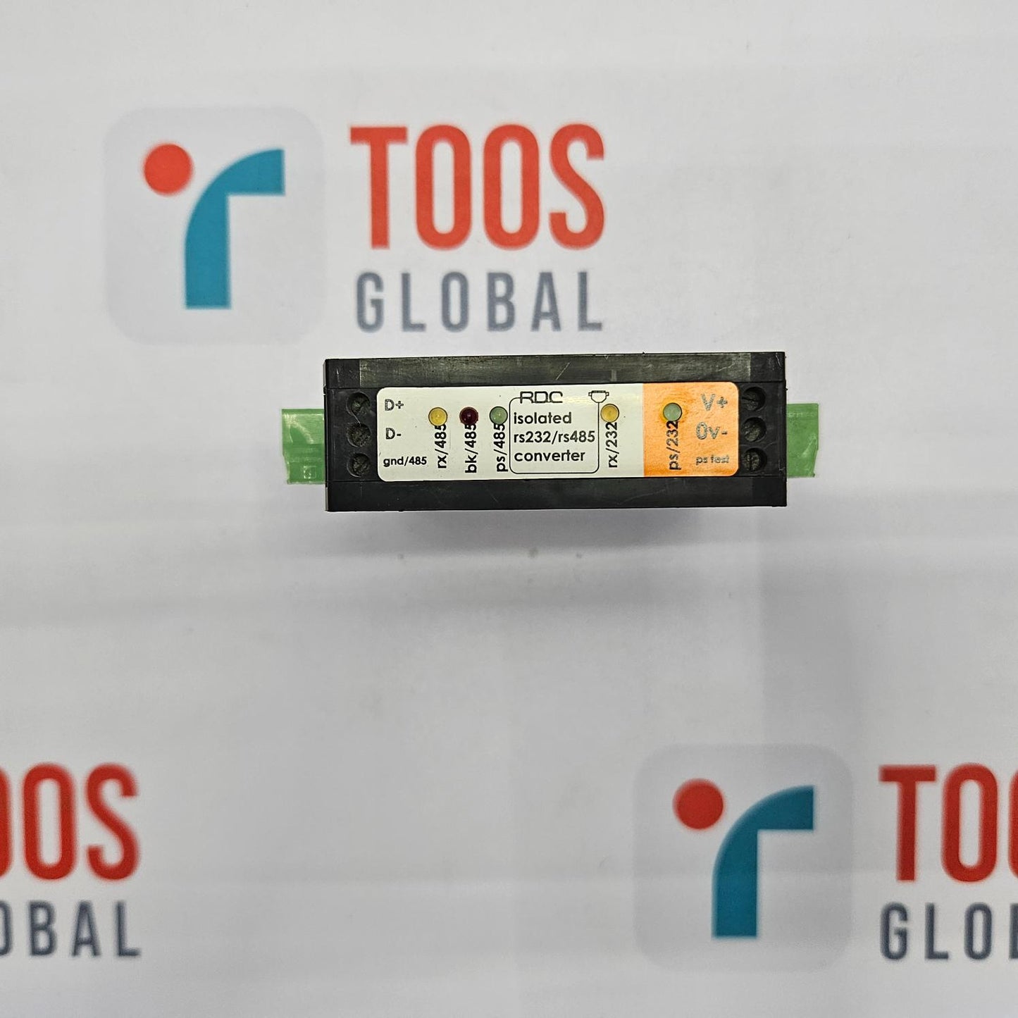 ROBUST DATACOMM RDC485IC-DV-3P-CC ISOLATED RS232/RS485 CONVERTER Electronic component with 'TOOS GLOBAL' branding in the background
