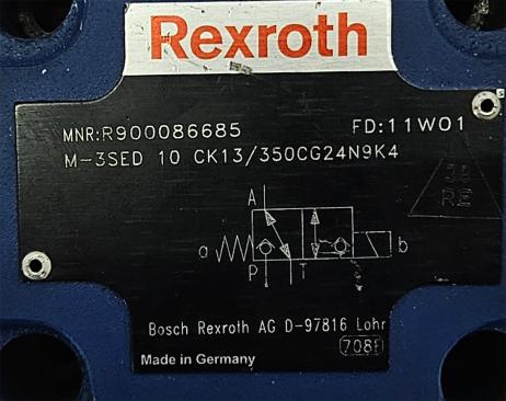 Rexroth R900086685 POPPET DIRECTIONAL VALVE M-3SED10CK13/350CG24N9K4