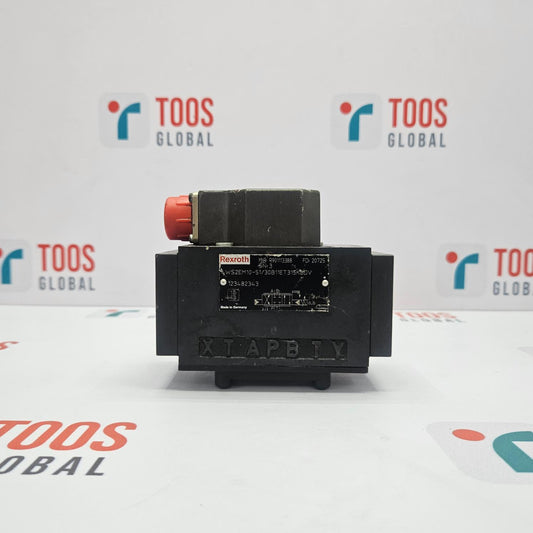 Black Rexroth R901113388 Servo Valve 4WS2EM10-51/30B11ET315K8DV with red cap on a white background with 'TOOS GLOBAL' branding.