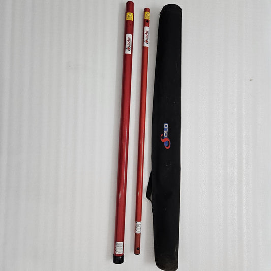 Two SOLO NO CLIMB 100-001 TELESCOPIC ACESS POLE 4 SECTION & SOLO 101-001 with a black carrying case on a white background