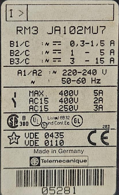TELEMECANIQUE RM3 JA102MU7 RELAY 05281 220-240V NEW