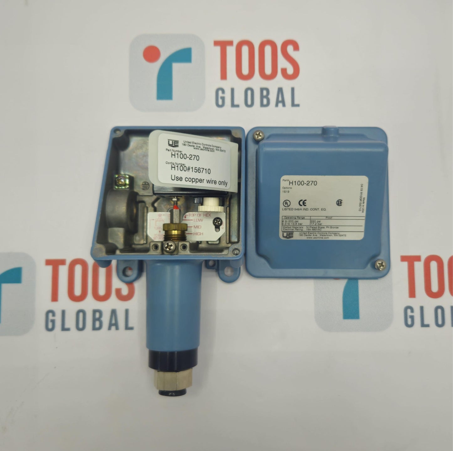 UNITED ELECTRIC H100-270 DIFFERENTIAL PRESSURE SWITCH NEW