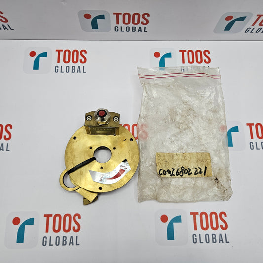 Mechanical component and a small bag on a TOOS GLOBAL branded background