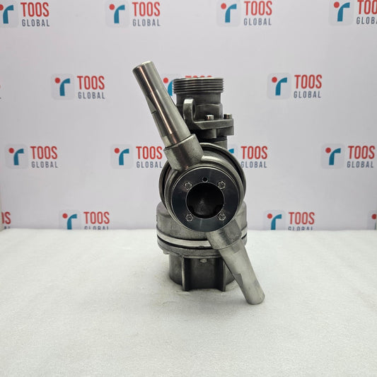 Mechanical component on a white surface with 'TOOS GLOBAL' branding in the background