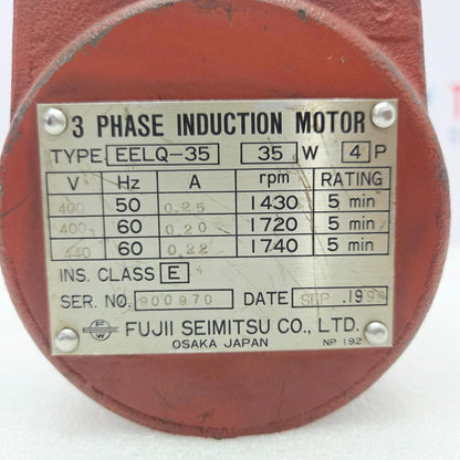 Fuji Seimitsu EELQ-35 3-phase Induction Motor