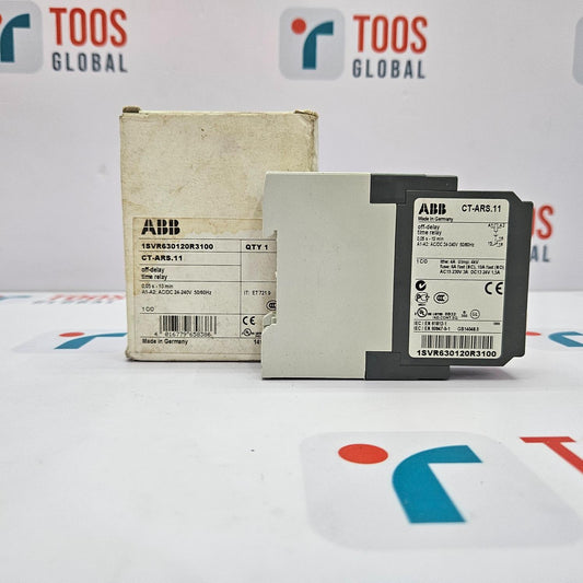 ABB electronic component with packaging on a TOOS GLOBAL branded background