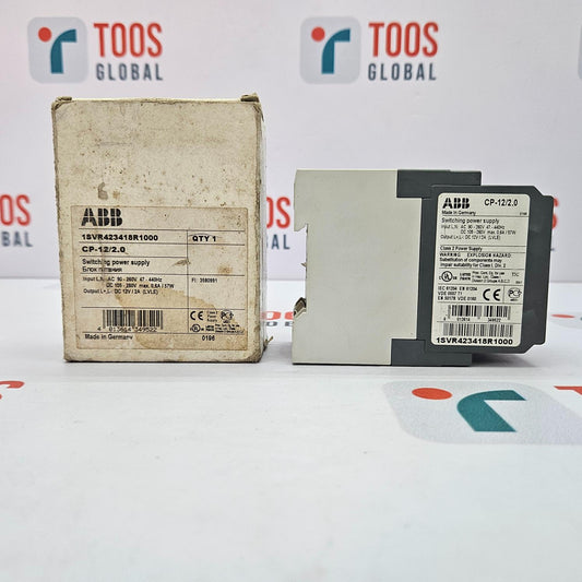 ABB power supply unit with packaging on a white background with 'TOOS GLOBAL' branding.