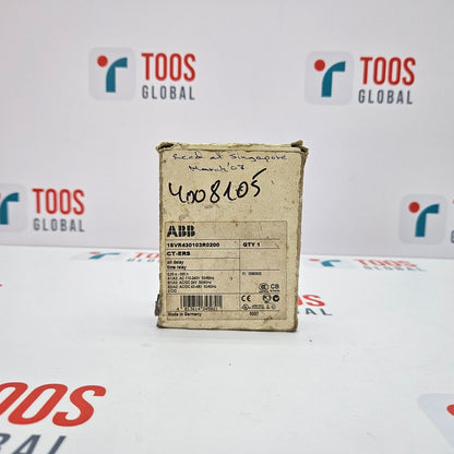 Cardboard box with ABB label on a TOOS Global branded background