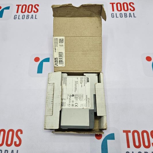 Electrical component in an open cardboard box on a TOOS GLOBAL branded background