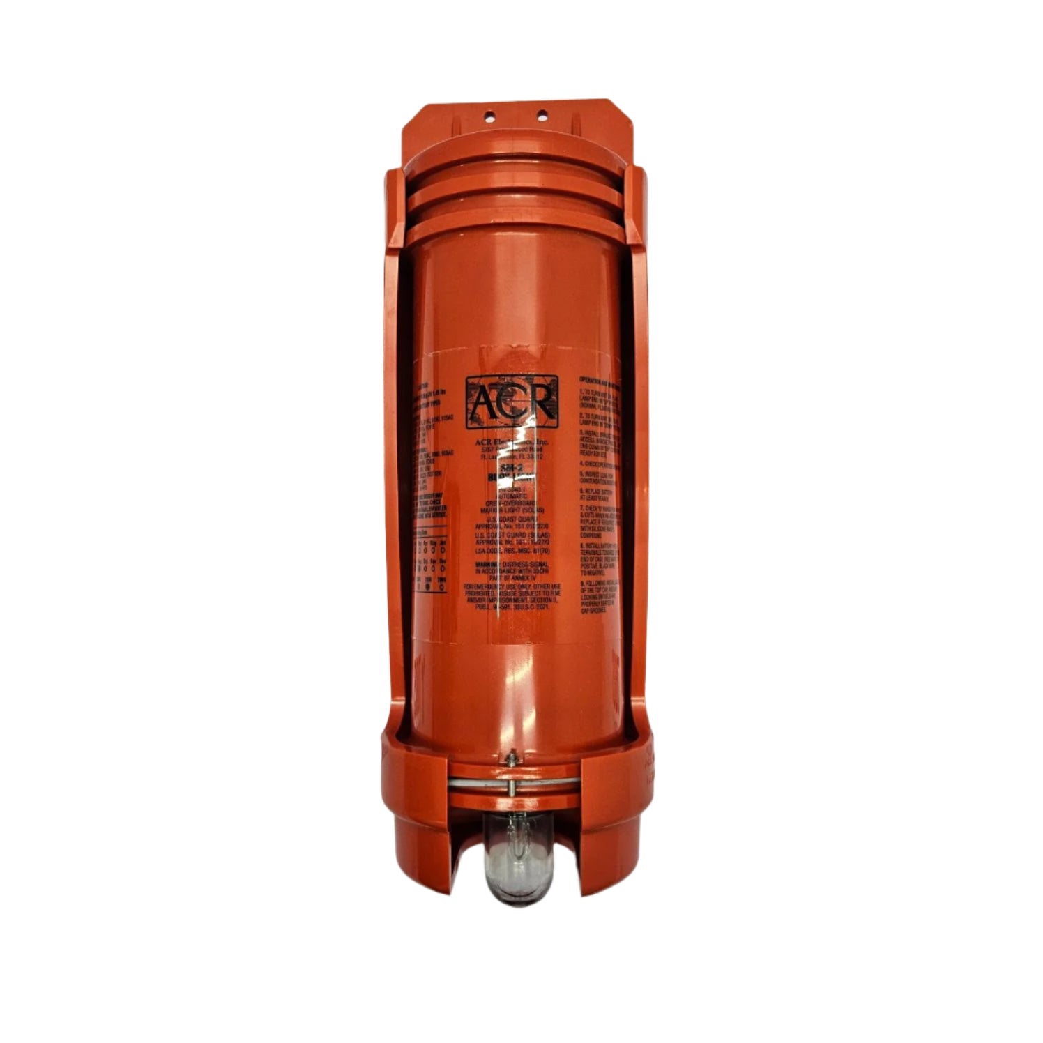 Orange wall-mounted light fixture with 'TOOS GLOBAL' branding on a branded background.