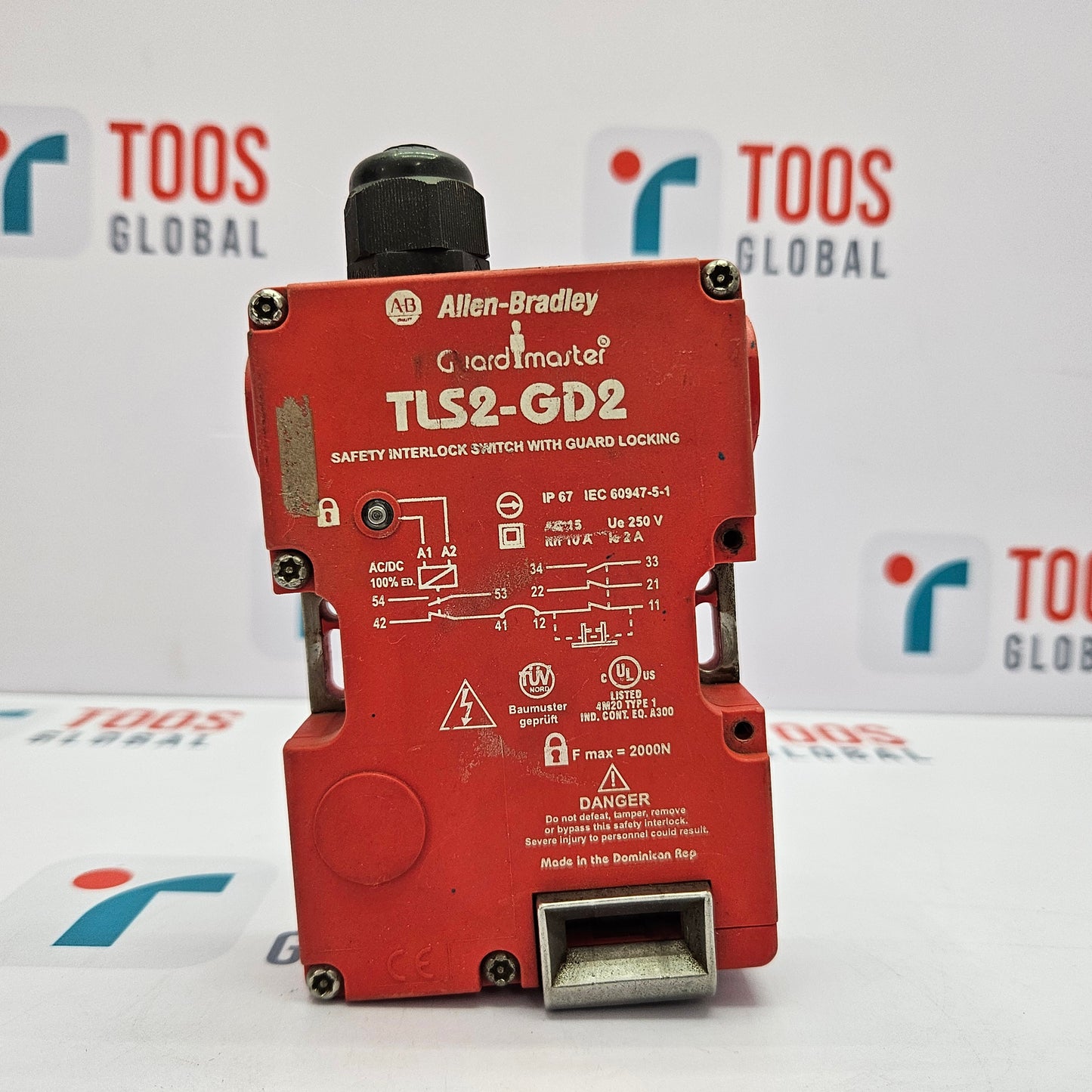 ALLEN-BRADLEY TLS2-GD2 GUARDMASTER SAFETY INTERLOCK SWITCH  with 'TOOS Global' branding in the background
