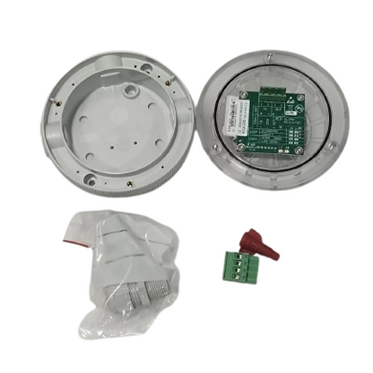 AUTRONICA 116-BG-201 AUTROFLAME IR FLAME DETECTOR with electronic board and accessories on a white background