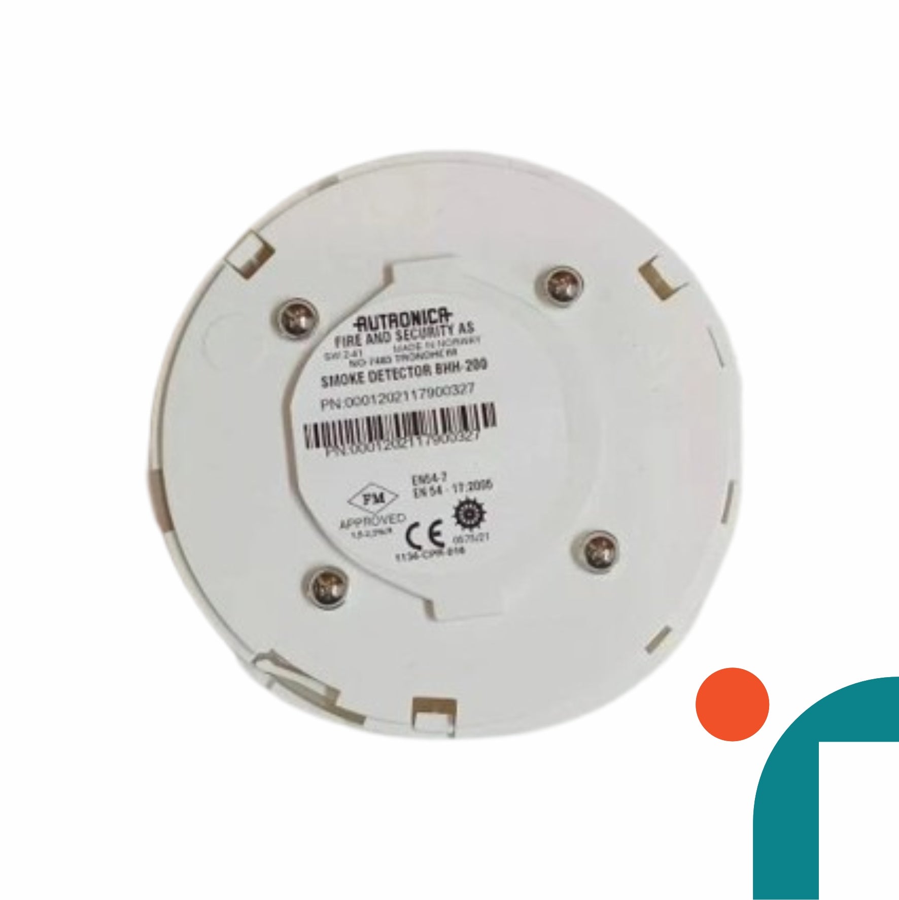 Smoke detector with Autronica branding on a white background