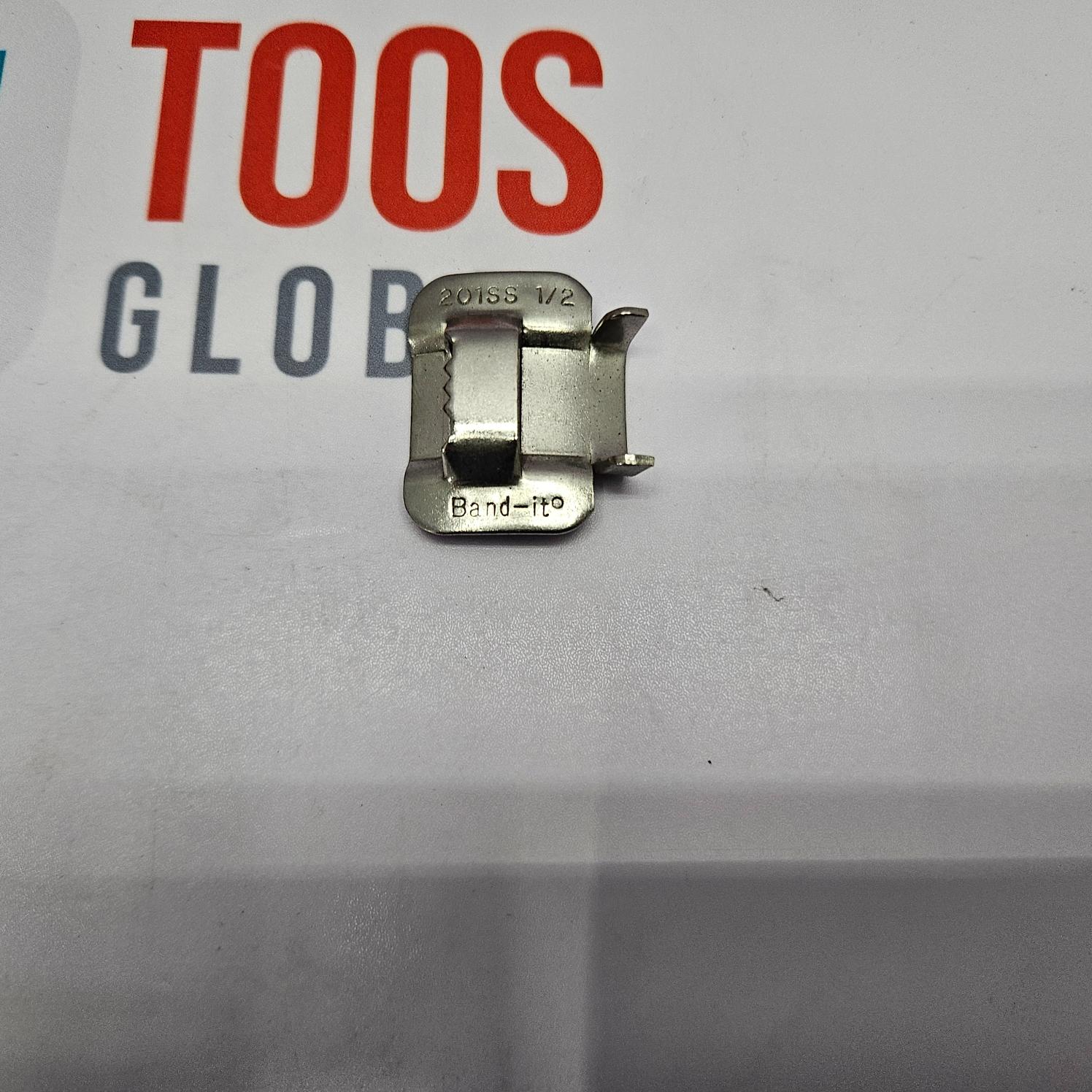 BAND-IT BUCKLES C254 1/2 INCH 12.70MM 100PCS Metallic sewing foot on a white background with partial text 'TOOS GLOB' visible.