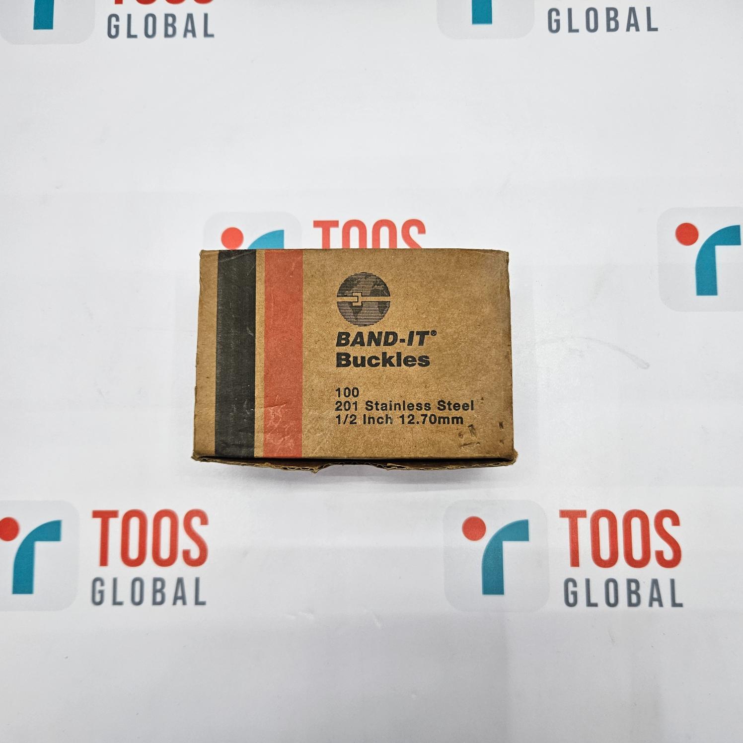 BAND-IT BUCKLES C254 1/2 INCH 12.70MM 100PCS Box of Band-It buckles on a branded background