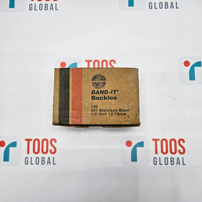 BAND-IT BUCKLES C254 1/2 INCH 12.70MM 100PCS Box of Band-It buckles on a branded background
