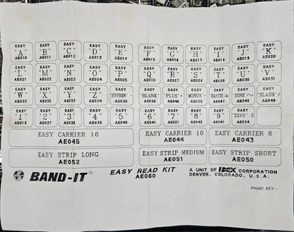 BAND-IT IDEX INC EASY READ KIT AE060 EASY READ CHARTER AE0609UK-100