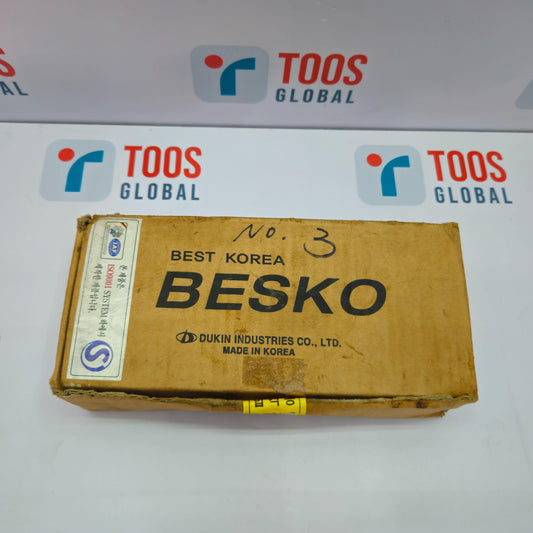 BESKO KSO-G02-66C P-CL-20 SOLENOID OPERATED VALVE Vintage Besko box with 'Toos Global' branding in the background