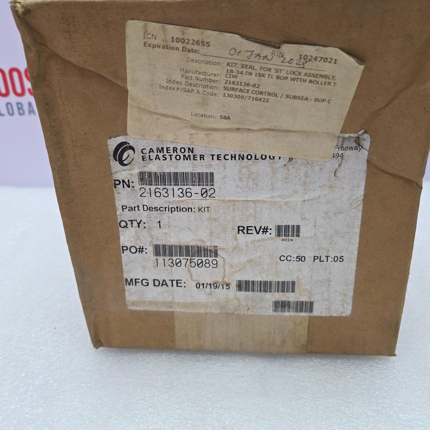 CAMERON DRILLING 2163136-02 SEAL REPAIR KIT ASSY ST-LOCK W/ ROLLER