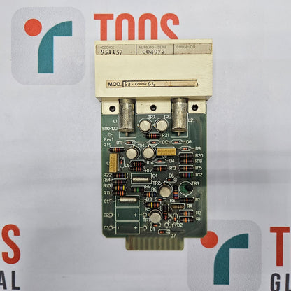 Electronic circuit board with components on a TNAS branded background
