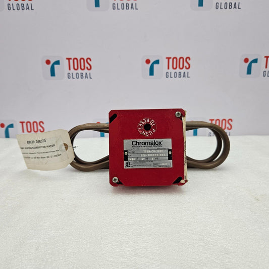 Red Chromalox device with a white background featuring 'TOOS Global' logos.