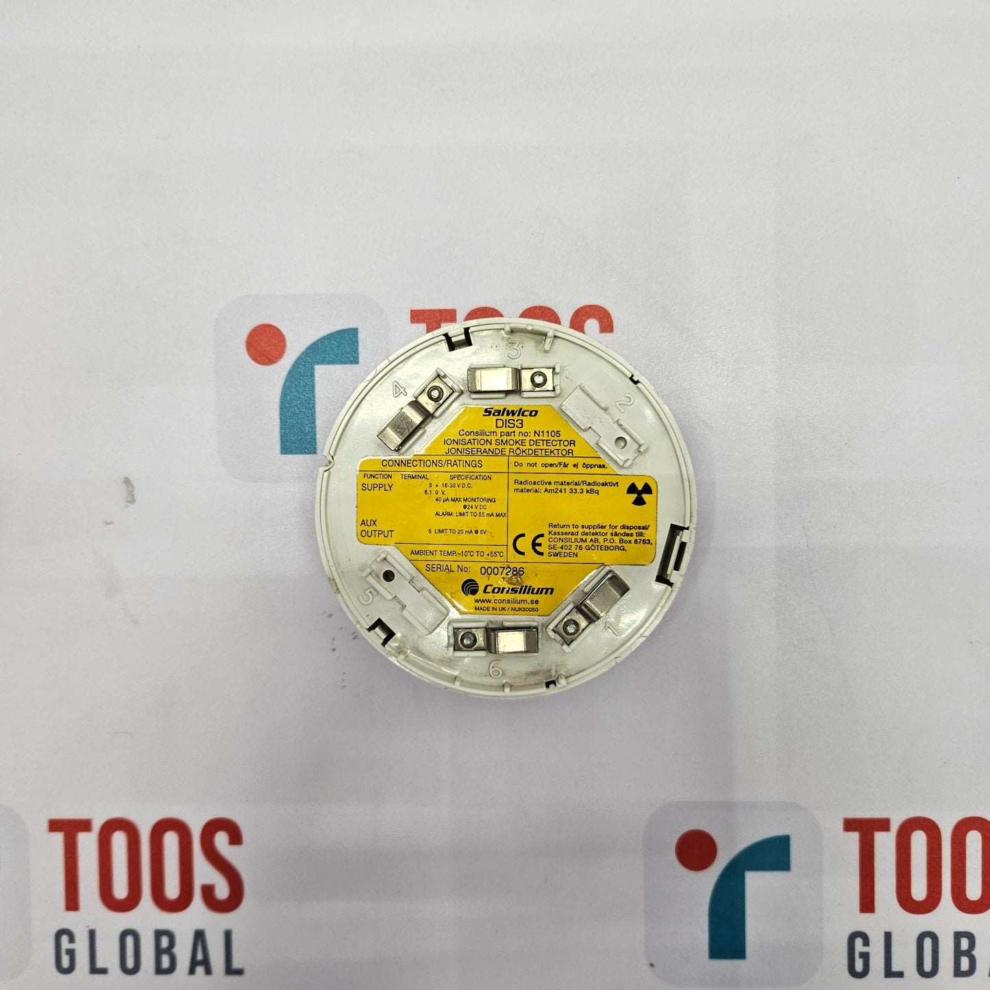 CONSILIUM SALWICO DIS3 IONISATION SMOKE DETECTOR PART NO N1105 WITHOUT BASE