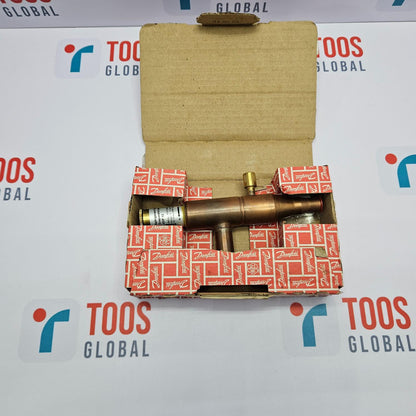 Brass valve in a red and white box on a TOOS GLOBAL branded background