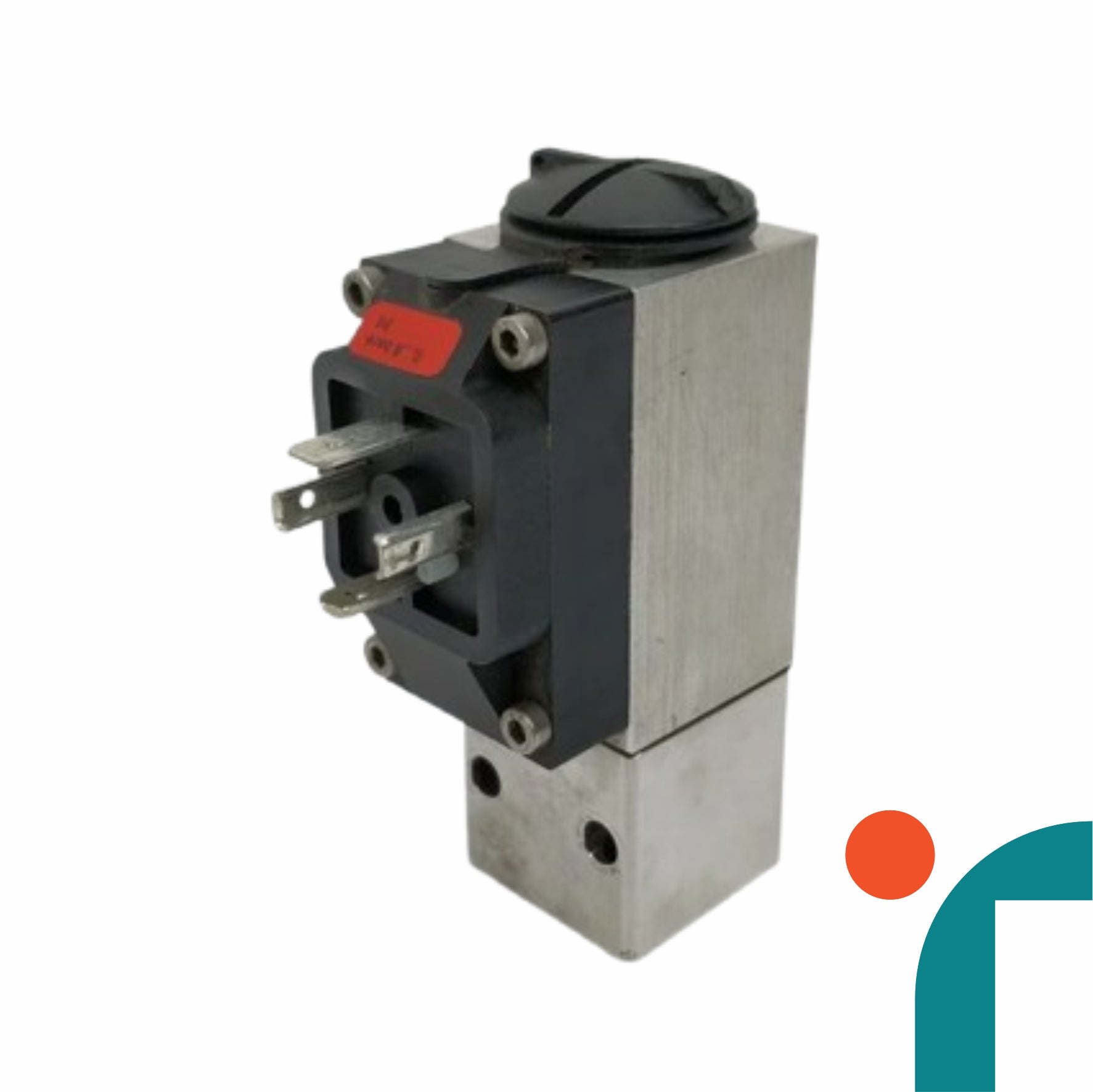 DANFOSS MBS 5100-1811-2DB04 PRESSURE TRANSMITTER 060N1061 with a black cover and metal body on a white background