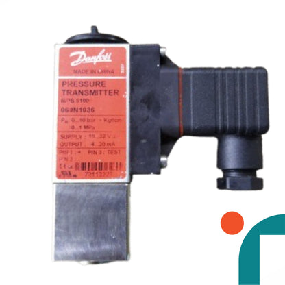 DANFOSS MBS 5100 060N1036 PRESSURE TRANSMITTER with Danfoss logo on a white background